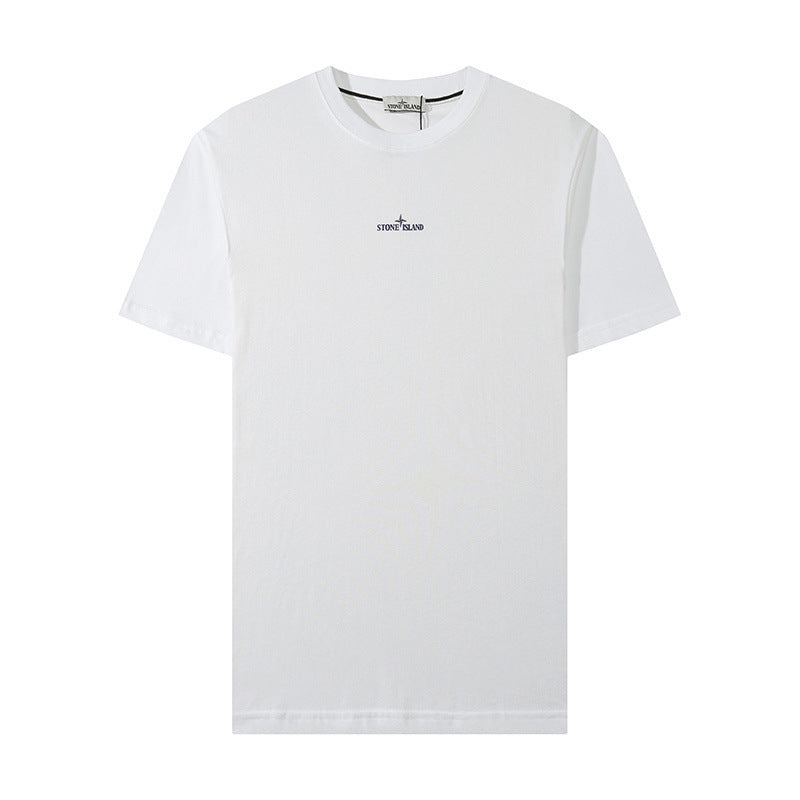 Stone Island Orange Overlay Compass Back Graphic T-Shirt - White product detail view
