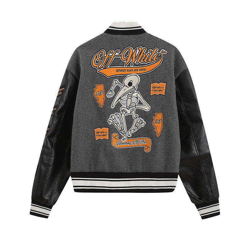 Embroidered Varsity Jacket Light Luxury Station
