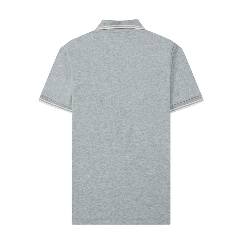 Stone Island Compass Badge Contrast Trim Polo Shirt - Black product detail view