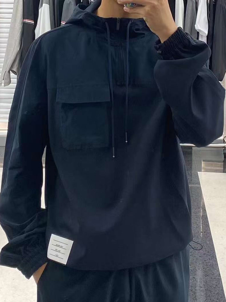 Patchwork half-zip hoodie THOM TREND