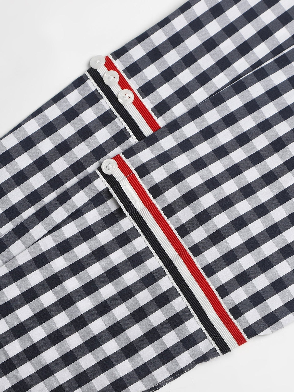 Men's Couple plaid shirt by Thom Browne, shirt detail view