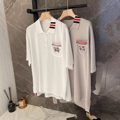 Ice Silk Loose POLO Shirt