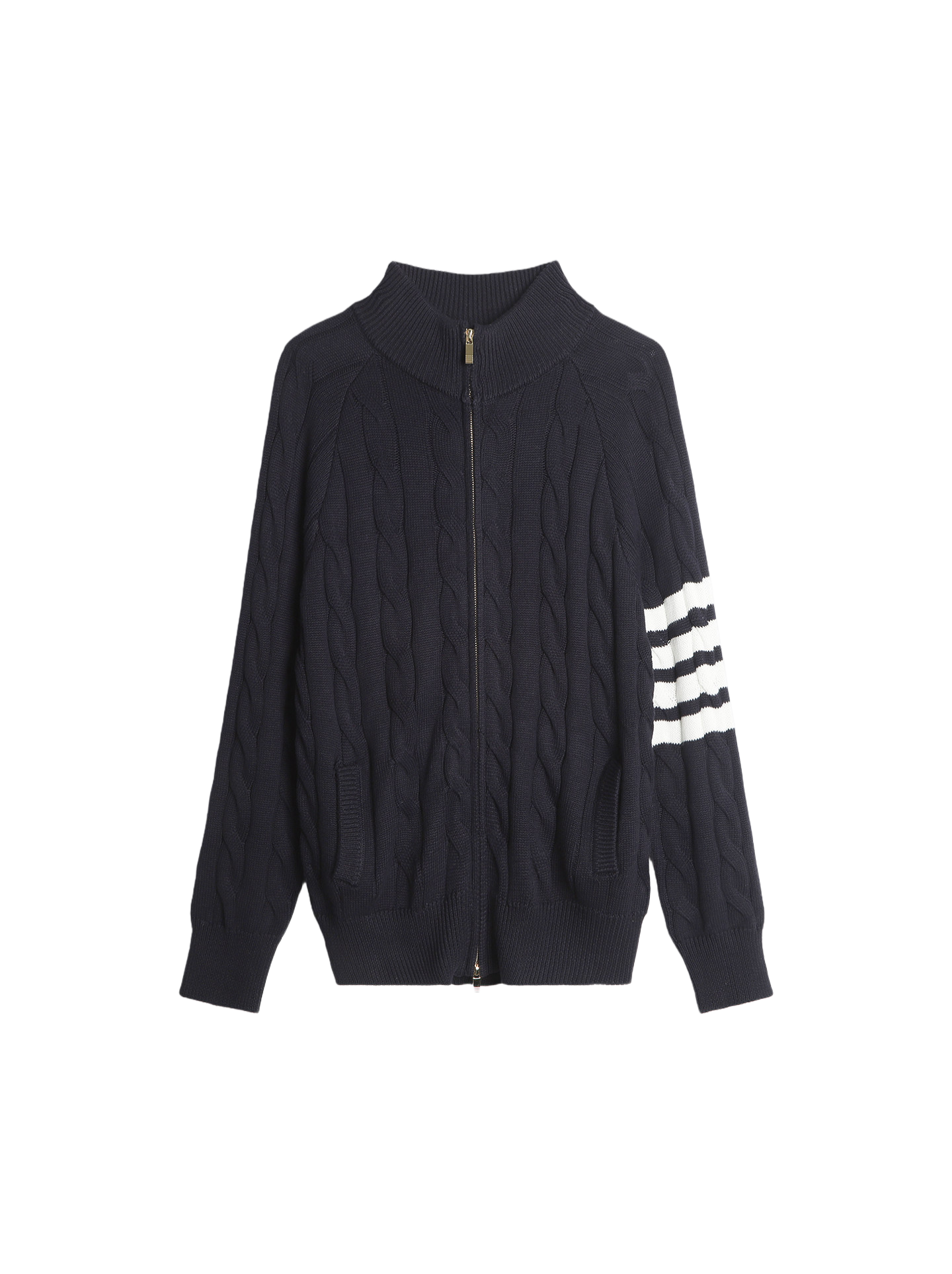 2025SS Cable knit zippered cardigan THOM TREND