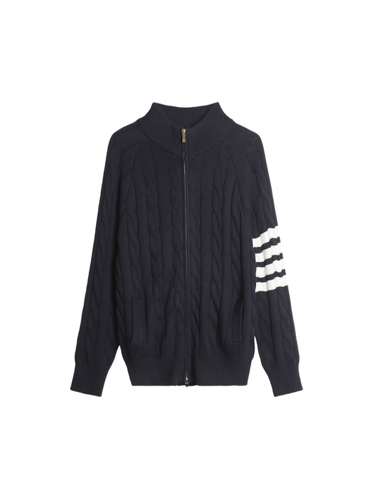 2025SS Cable knit zippered cardigan THOM TREND