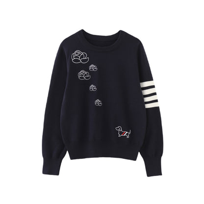 Color-block jacquard sweater