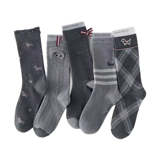 2025SS Dog charm embroidered socks THOM TREND