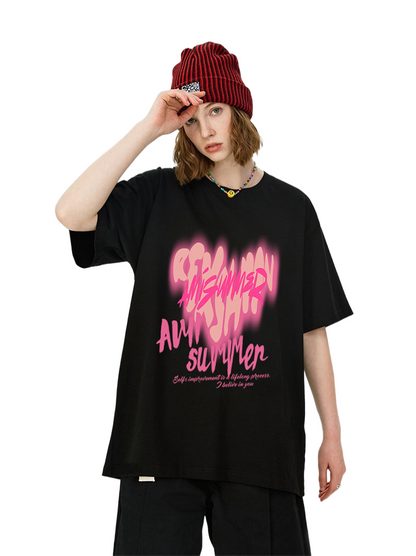 Heart Print Short-Sleeve THOM TREND