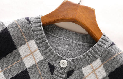 2025SS Diamond check cardigan THOM TREND