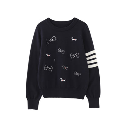 Jacquard Bow Sweater Jacket