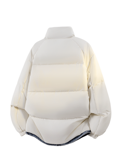 Denim patchwork down jacket THOM TREND