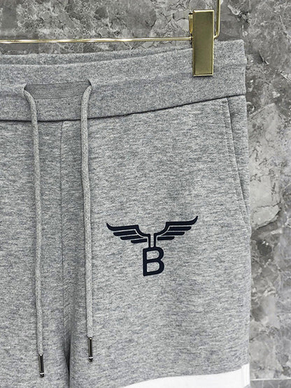 Letter-print yarn-dyed shorts THOM TREND