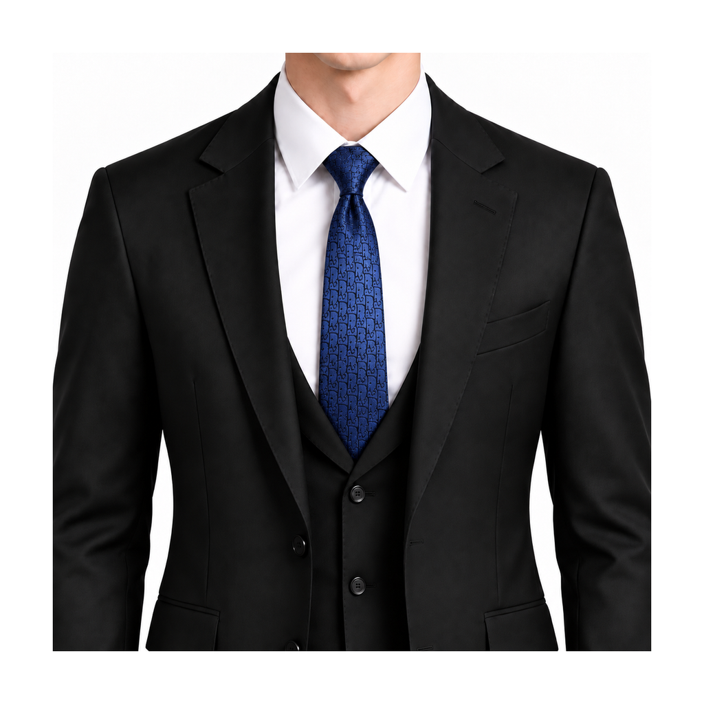 Dior Style Men's Textured Silk Tie - Model Main Image