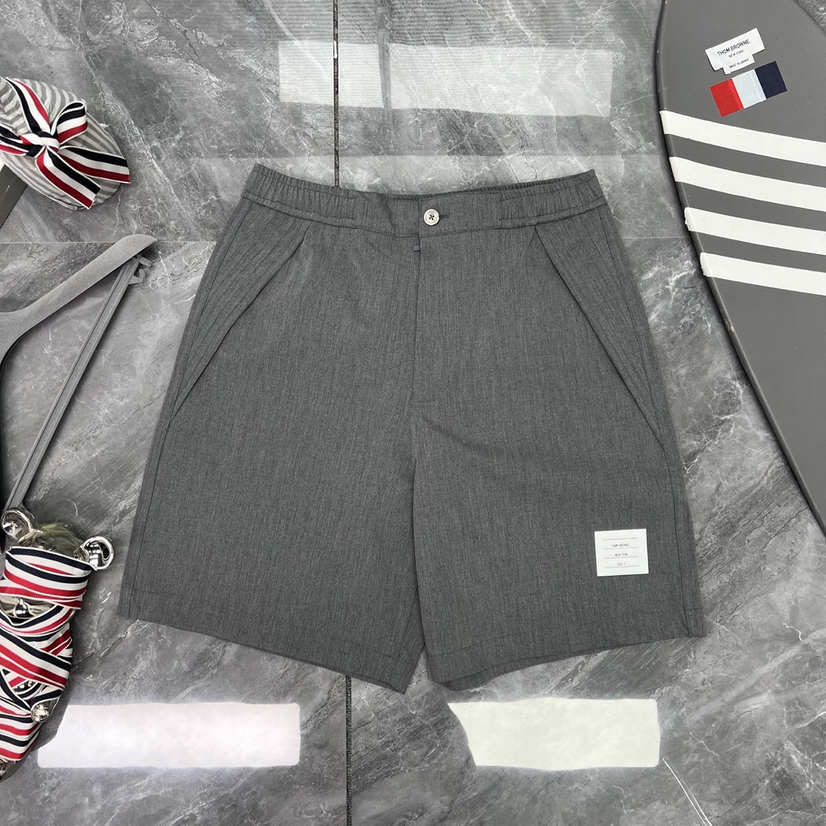 Thom Browne Solid Color Drawstring Casual Shorts
