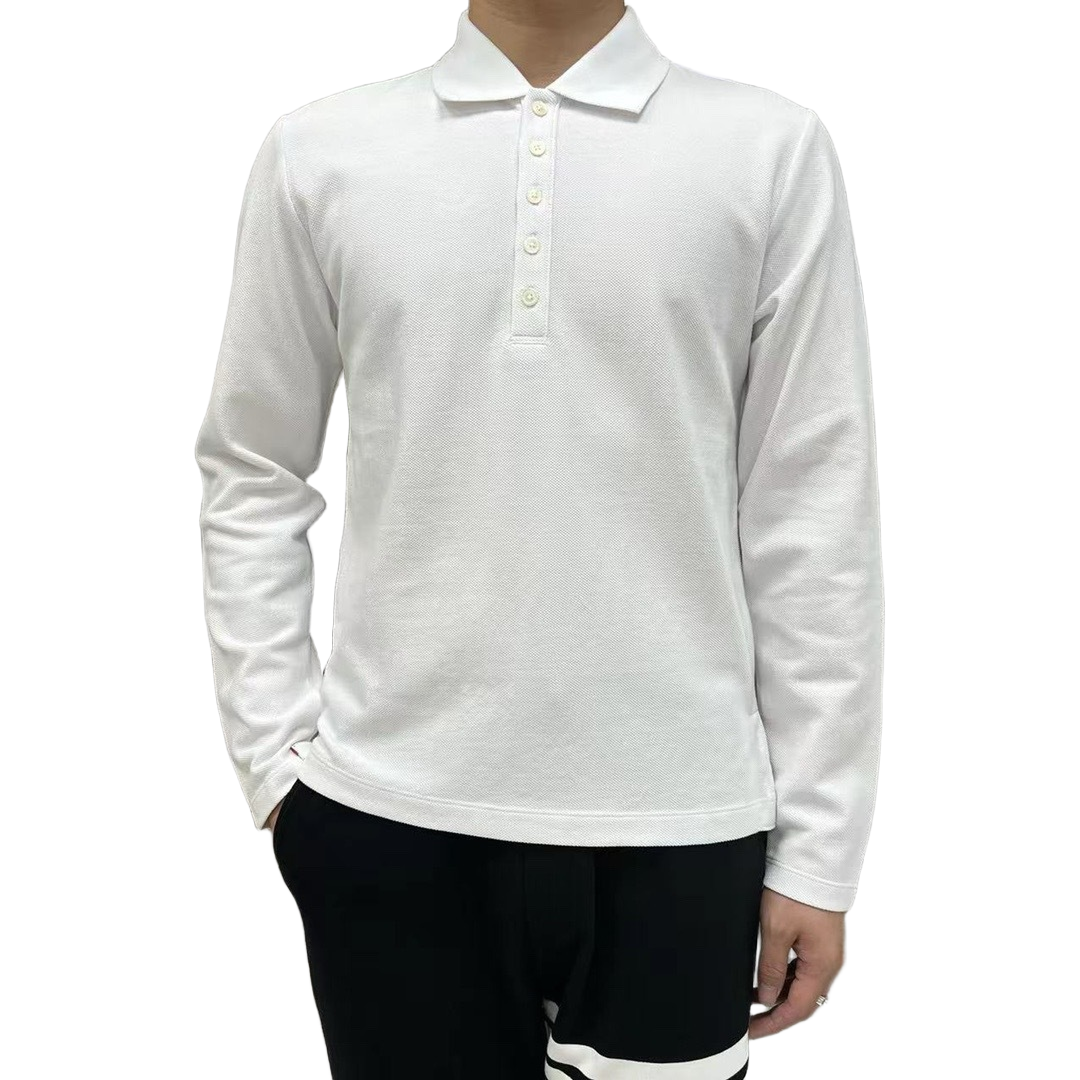 Lapel long-sleeved T-shirt by Thom Browne, product detail view