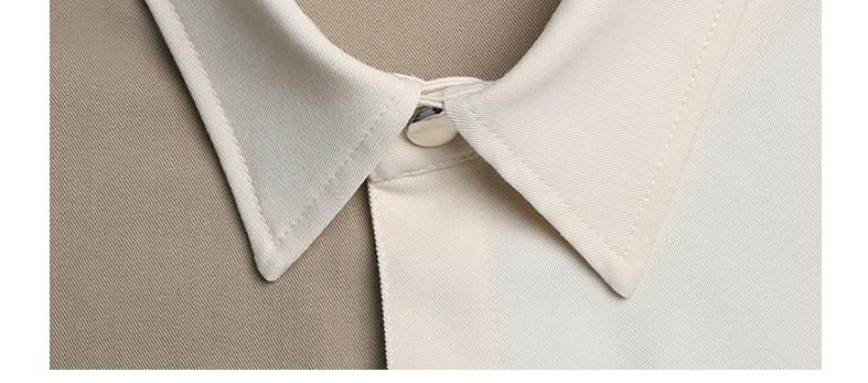 Khaki color-blocked shirt THOM TREND