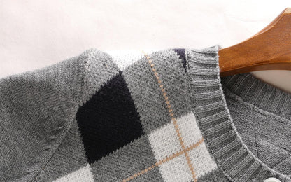 2025SS Diamond check cardigan THOM TREND