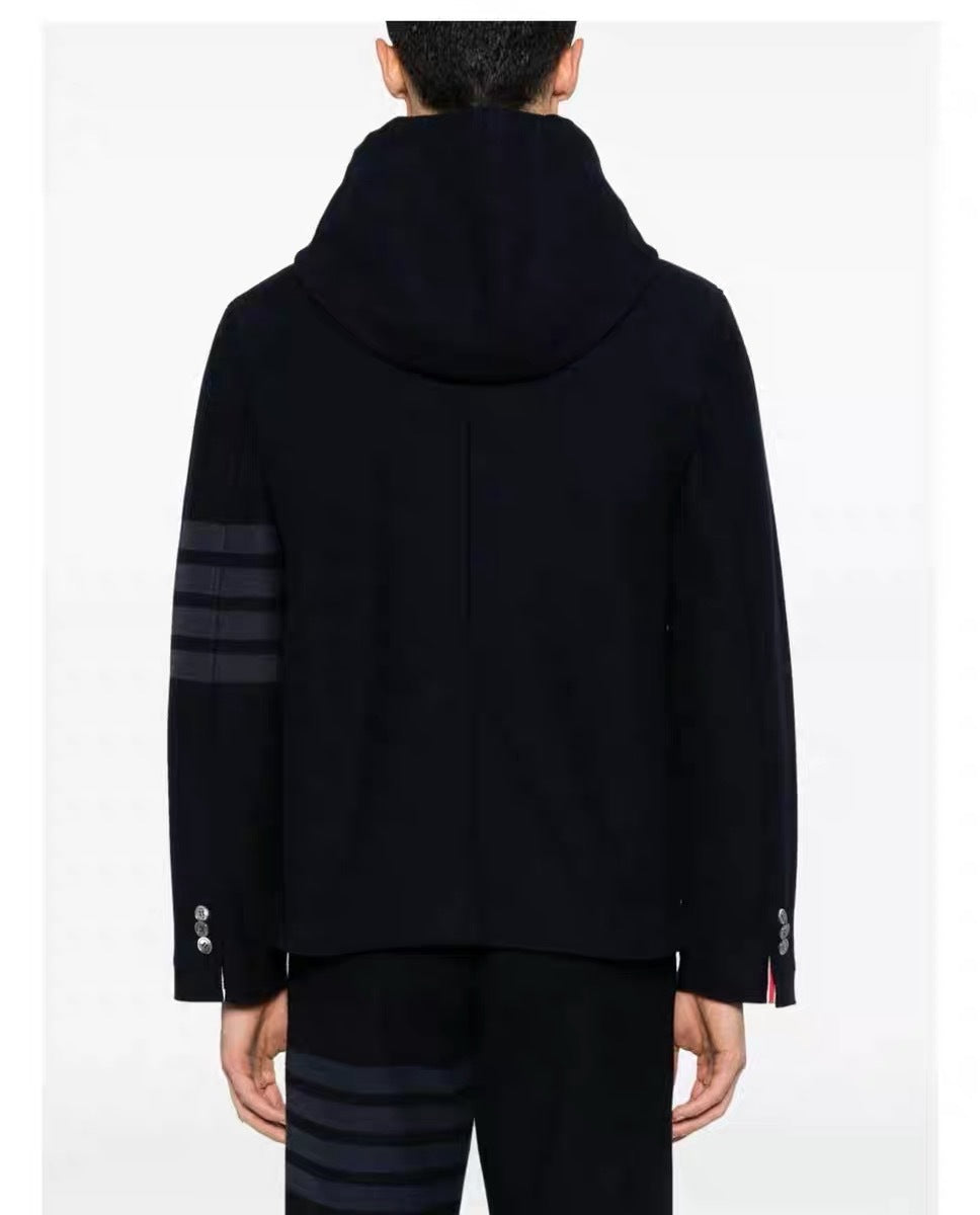 Hooded jacket by Thom Browne, outerwear detail view
