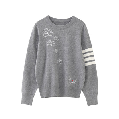 Color-block jacquard sweater