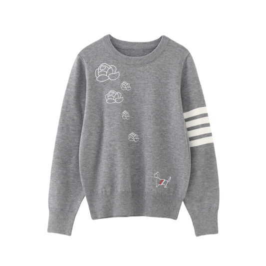 Color-block jacquard sweater