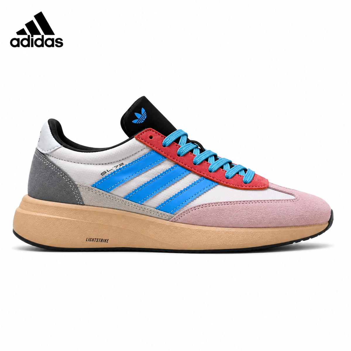 Adidas K81801650 unisex running shoes in Grey/Black - single shoe side profile