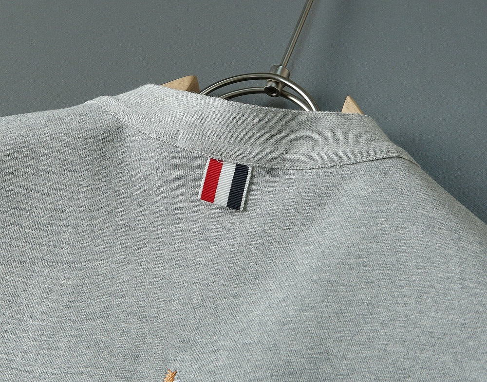 Thom Browne Unisex Sailboat V-Neck Cardigan with Four-Bar Stripes