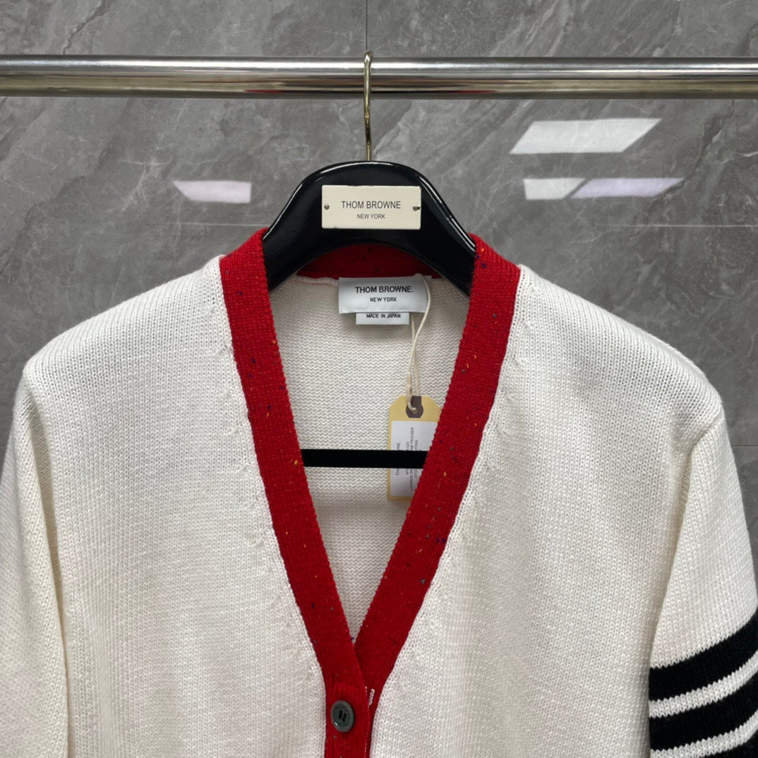 2025SS wool V-neck knitted cardigan THOM TREND