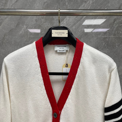 2025SS wool V-neck knitted cardigan THOM TREND