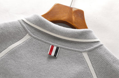 2025SS  Suit collar mid-length knitted jacket THOM TREND