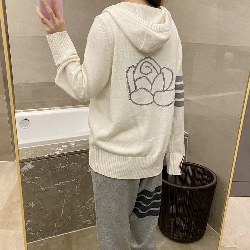 2025SS Cutout Flower Hooded Zip-Up THOM TREND