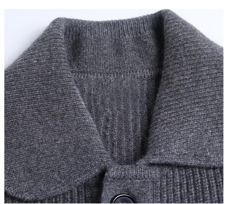 Men's coat by Thom Browne, outerwear detail view