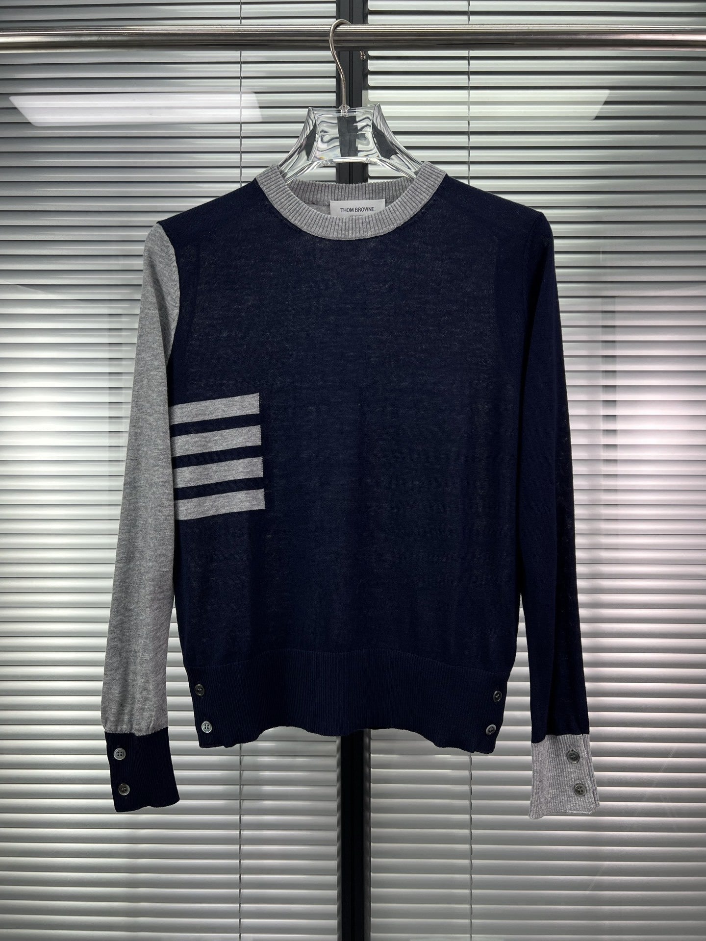 2025SS Spliced four-bar striped sweater THOM TREND