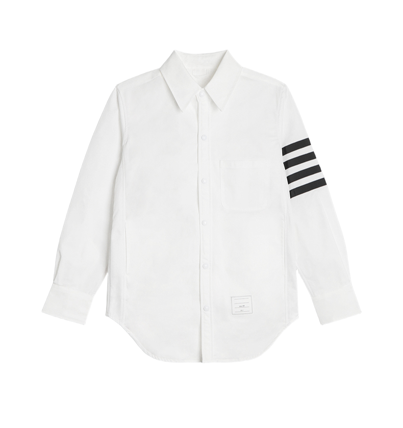 Men's shirt jacket by Thom Browne, shirt detail view