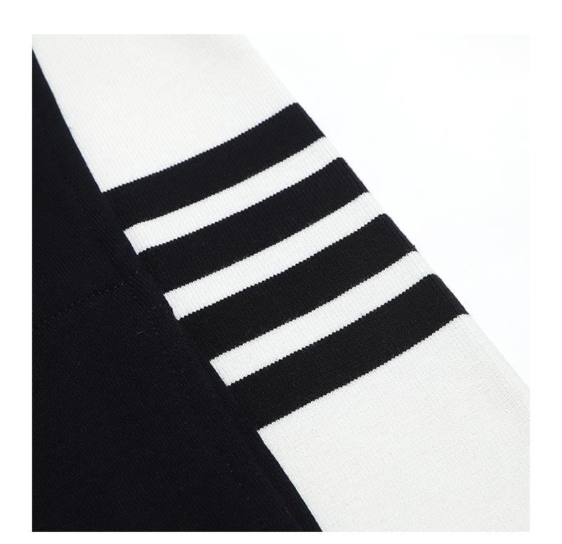 Colorblock Four-Bar Hoodie by Thom Browne, garment detail view