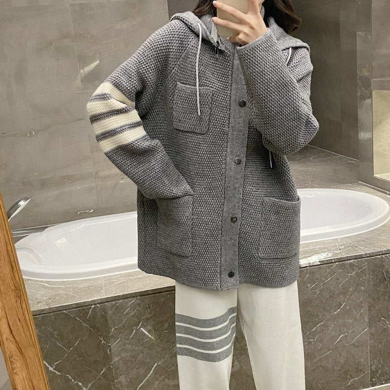 2025SS  Hooded knitted cardigan THOM TREND