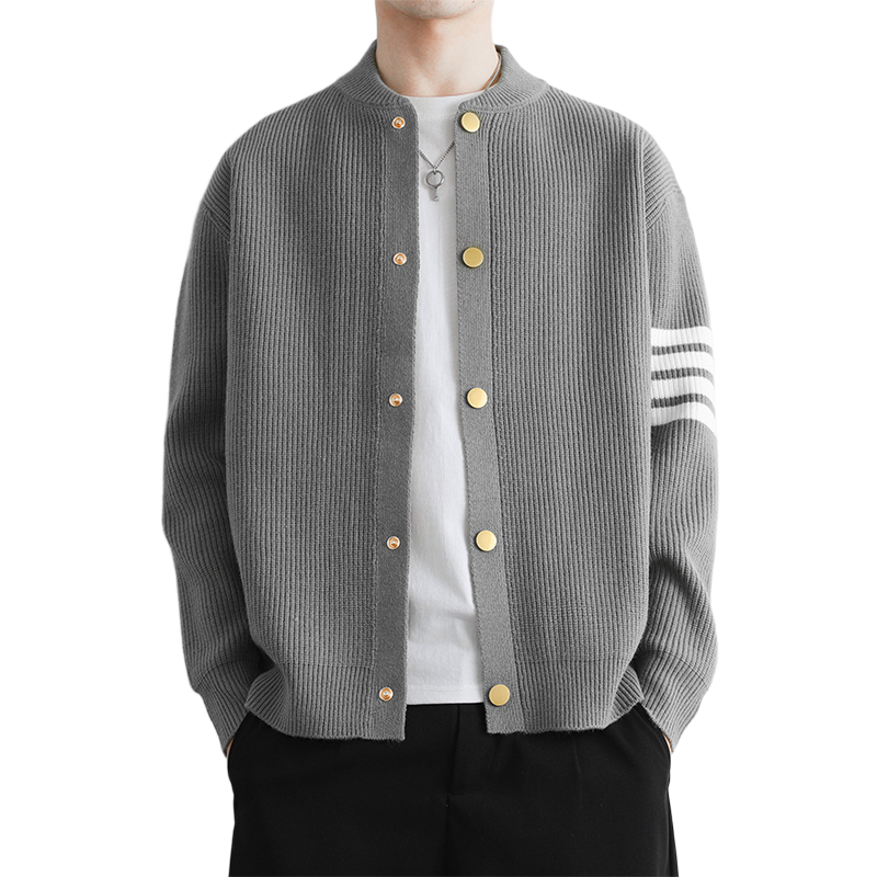 Single-Breasted Knit Sweater by Thom Browne, knitwear detail view