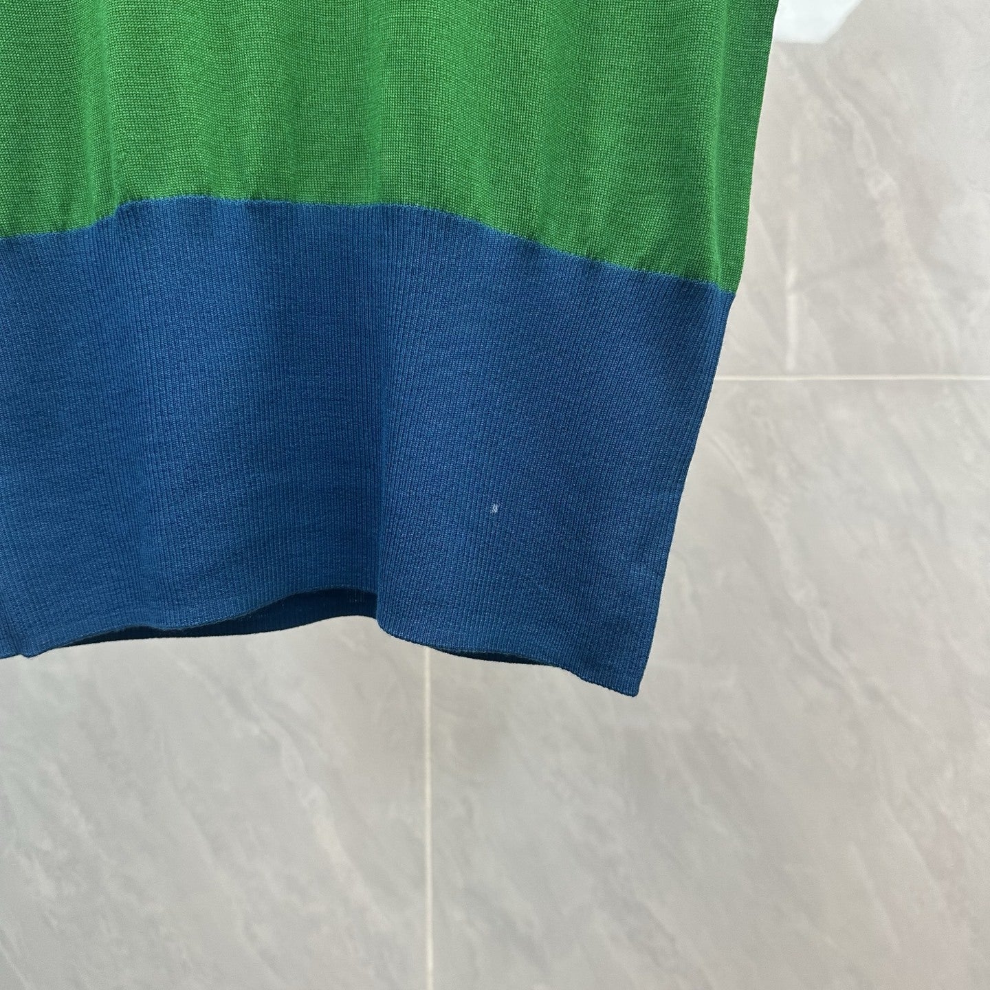 Color-Block Crew-Neck Short-Sleeve Knit Top