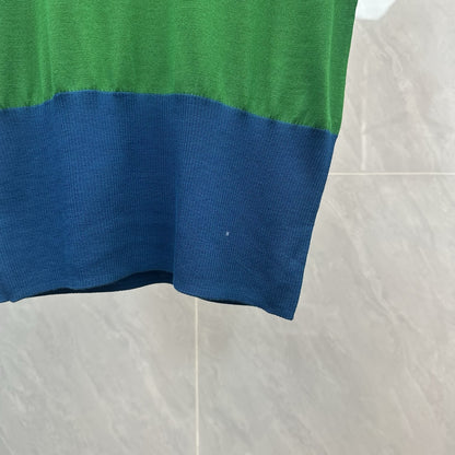 Color-Block Crew-Neck Short-Sleeve Knit Top