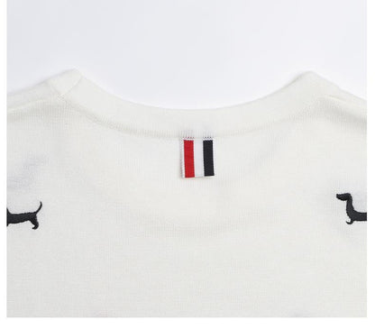 2025SS Women's Puppy Embroidered T-shirt THOM TREND