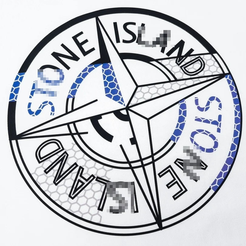Stone Island Glitch Compass Graphic Cotton T-Shirt - Black product detail view