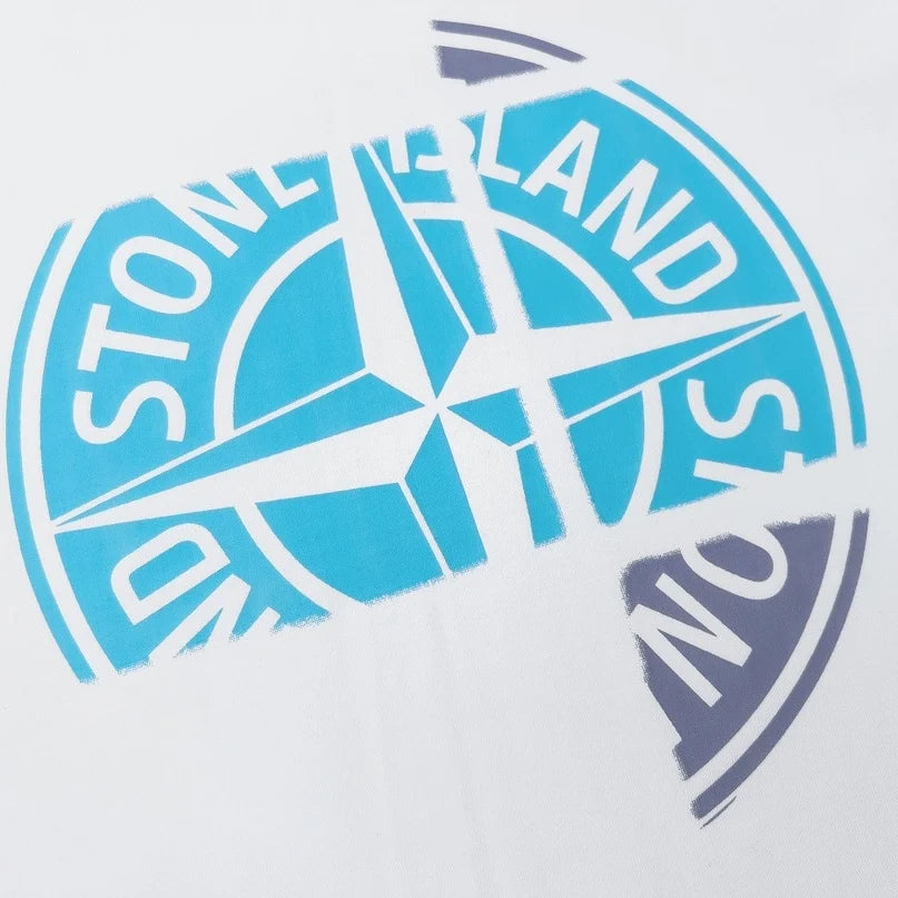 Stone Island Fragmented Blue Compass Cotton T-Shirt - Black product detail view