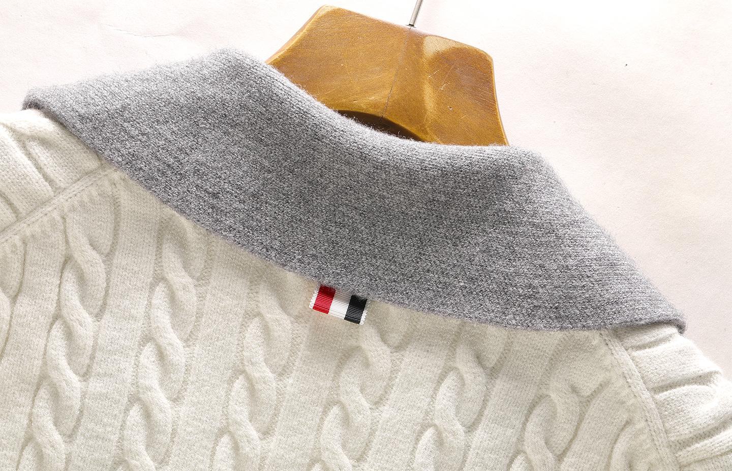 2025SS Lapel Cable Cardigan Sweater THOM TREND