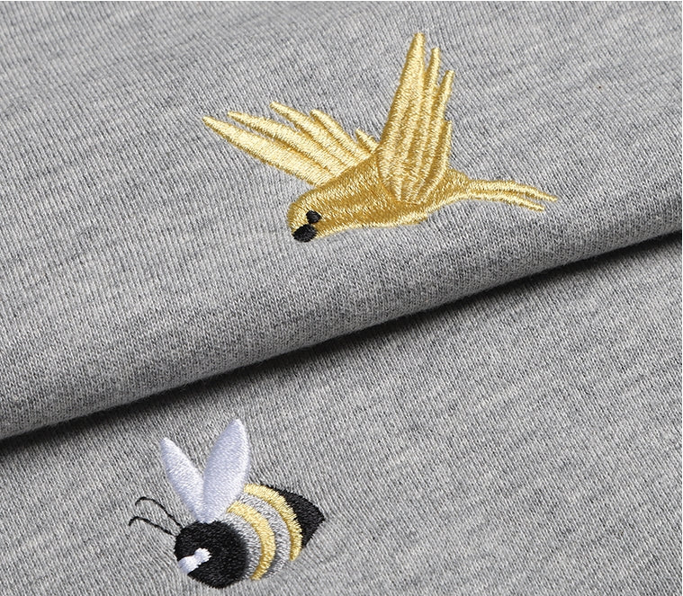 Premium 100% Cotton Embroidered Hoodie - Artistic Zip - Up Hooded Sweatshirt by Thom Browne, garment detail view