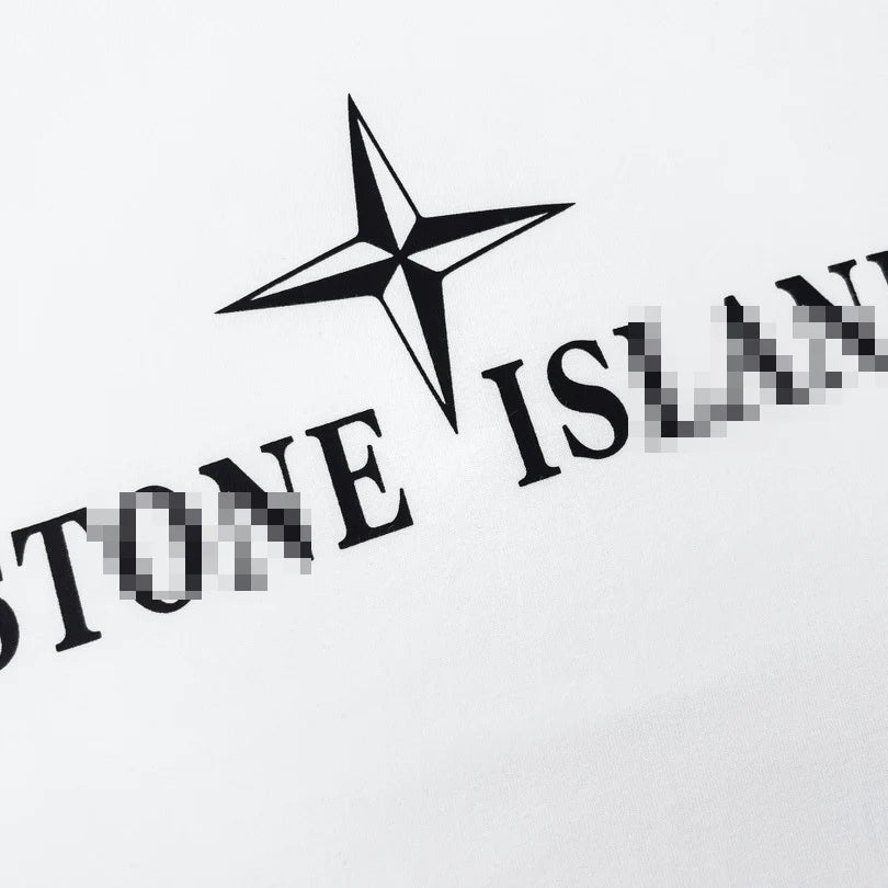 Stone Island Star Wordmark Graphic Cotton T-Shirt - Black product detail view