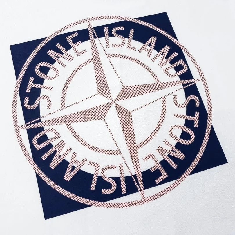 Stone Island Tonal Compass Square Graphic Cotton T-Shirt - Black product detail view