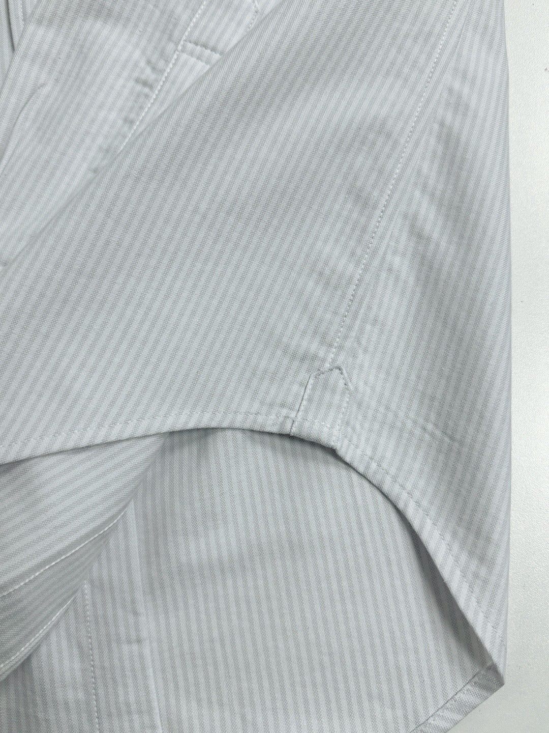Thom Browne Men's Fine-Stripe Shirt with Lobster Four-Bar Embroidery