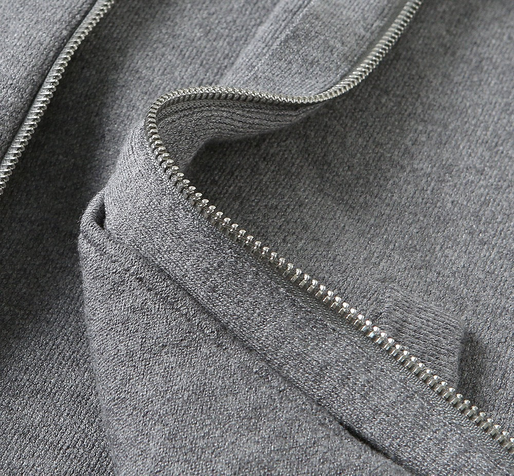 Thom Browne Unisex Zip-Up Knit Bomber Jacket with Tonal Four-Bar Detail