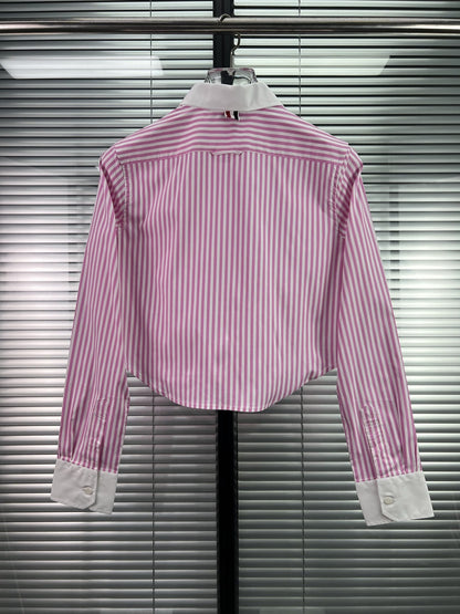 2025SS  striped long-sleeved shirt THOM TREND