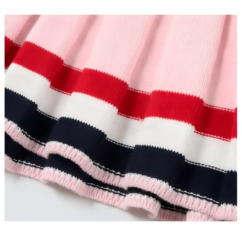 Striped V-Neck Sleeveless Knit Dress THOM TREND