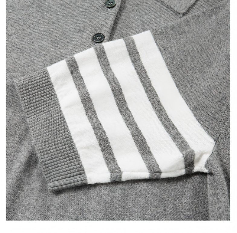 Women's Polo Knit Top – Tennis Racket Print THOM TREND