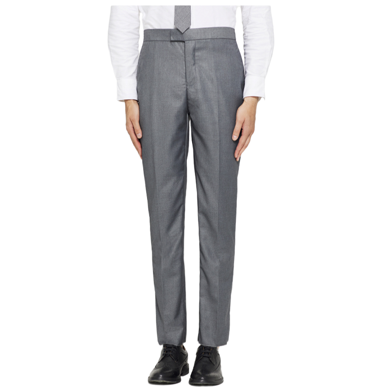 Thom Browne Style Men's Casual Trousers - 100% Wool with Adjustable Backstrap with Signature Four-Bar... - Image 3